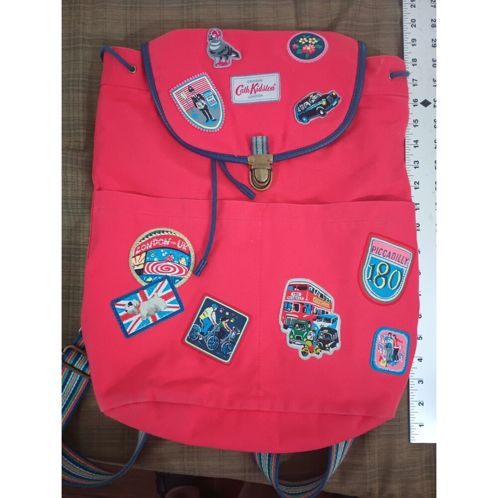 Cath Kidston 20th Anniversary Birthday Backpack Red Patch London Rucksack Rare
